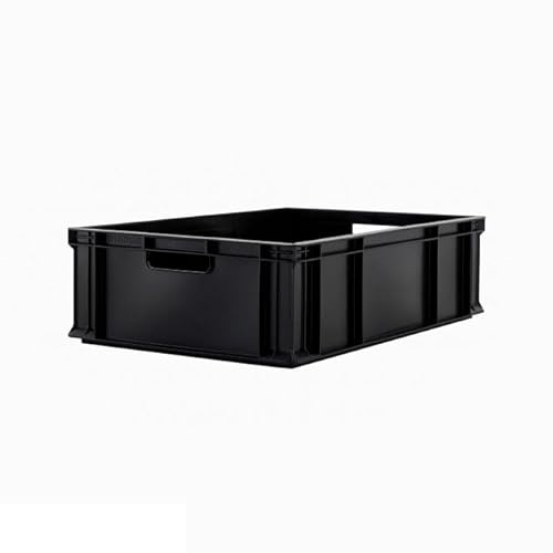 BiGDUG Essentials Recycled Euro Stacking Box - Black Storage Box - 170h x 400w x 600d mm - 40 Litre