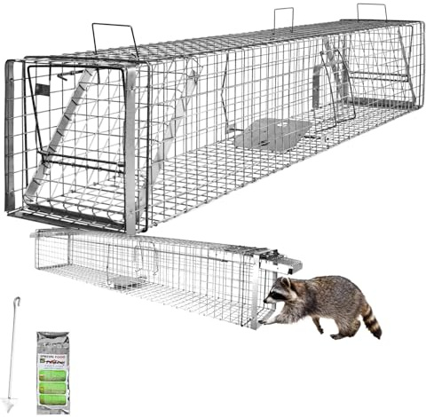 Lebendfalle 180 x 34 x 34 Heavy Drahtfalle Marder Lebend Garten Kaninchen Abwehr Umsiedeln Falle Haus Waschbär Fuchs größere Tiere Zubehör Vertreiben Dachboden Petigi
