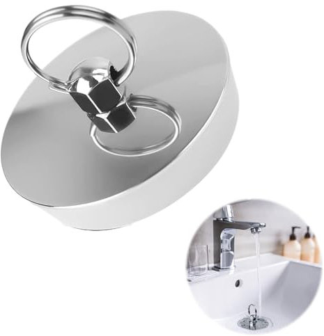 LEZED Bouchons pour Baignoire Universel,Ø 42-43mm,Argent Bouchon Bonde Baignoire Bouchon Evier Cuisine en Acier Inoxydable pour Baignoire, Cuisine, Lavabo