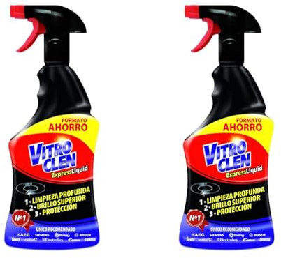 Vitroclen Limpiador de Vitrocerámica en spray, acción protectora y desengrasante - 450 ml (embalaje puede variar) (Paquete de 2)