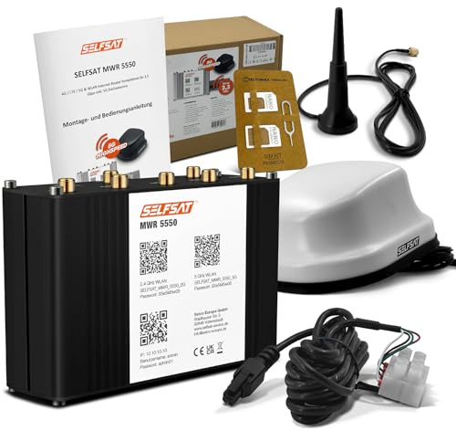 SELFSAT MWR 5550 weiß (4G / LTE / 5G & WLAN Internet Router bis 3,3 Gbps inkl. 5G Dachantenne), Starlink kompatibel