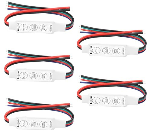 XMSJSIY Mini Led RGB Controller 3Key Led Strip Light Brightness Dimmer-5PCS