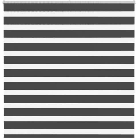 vidaXL Zebrarollo Schwarz 140x150 cm Stoffbreite 135,9 cm Polyester, Zebra-Rollo, Doppelrollo, Zebra-Jalousie für Fenster, Doppelrollo, Zebra-Rollo