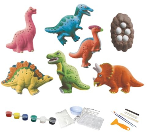 Ceramic Painting Kit for Children, Craft Kit for Painting On Plaster, Artistic Materials For Creativity For Children, Painting Kits, Interactive Painting On Chalk On Ceramics, Water Kit Co