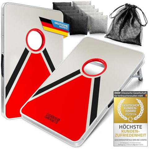 XXL Cornhole-Spiel für Groß und Klein; Outdoor & Indoor Geschicklichkeitsspiel mit extra großen Sandsäckchen; Perfekt für Garten, Park und Partys; Garantiert noch mehr Spaß & Zielgenauigkeit