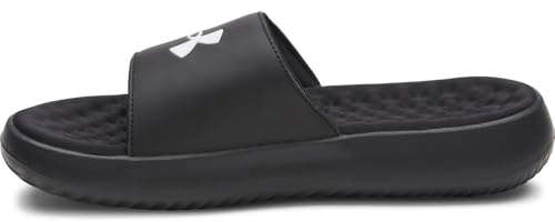 Under Armour Men's Ignite Pro 8 Fixed Band Slides, (004) Black/Black/White, 13, US