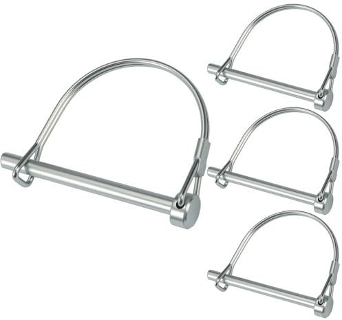 4 Pezzi Perni di Bloccaggio per Rimorchio, M6 X 70 mm Perno di Bloccaggi A Forma D, Perno di Bloccaggio Rotondo, Perno di Sicurezza In Acciaio Al Carbonio per Rimorchi, Autocarri, Trattori, Tosaerba