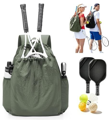 SZLX Tennisryggsäck, Rymlig Tennisväska för Damer och Herrar med Flera Fack för Tennisracketar, Pickleballracketar, Badmintonracketar, Squashracketar och Bollar
