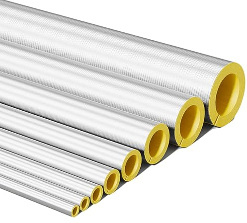 Manguito Aislante for tuberías de calderas, tubería de Lana de Vidrio, tubería Aislante de Lana de Roca, ignífuga y con reducción de Ruido, Industria y construcción(ID-48mm/1.89 TH-30mm/1.18)