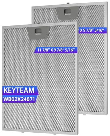 2 Pack-GE Range Hood Filter Replacement WB02X24871,(11-7/8×10-1/5×5/16 Metal Grease Filters), Compatible with GE JVW5361EJ1ES JVW5361EJ2ES JVW5361SJSS JVW5361BJ1TS