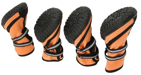 Alomejor Stivali per Cani Protezione per Zampe Regolabile Riflettente Impermeabile per Cani di Taglia Media, Scarpe da Esterno Antiscivolo per Escursionismo Campeggio Trail Running, Materiale in