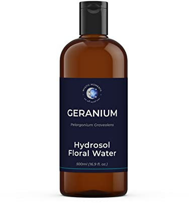 Mystic Moments | Geranium Natural Hydrosol Floral Water 1 Litre | Perfect for Skin, Face, Body & Homemade Beauty Products Vegan GMO Free