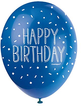 Happy Birthday BlueLatex Balloons (30cm) Pack of 5 - Celebration Balloons for Parties & Events, Blue