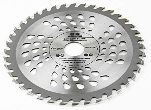 Hoja de sierra circular de 180 x 25,4 mm para madera con 40 dientes TCT inclinados