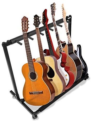 Ejoyous 5-Fach Gitarrenständer Gitarren Display Stand, Gitarrenstaender Mehrfach 5 Fach Metallgitarrenständer für 5 Gitarren, Mehrfachständer Electric Gitarrenständer mit Gummischutzpolster