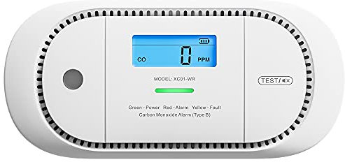 X-Sense Funkvernetzter CO Melder mit austauschbarer Batterie, Kohlenmonoxid Melder, LCD-Display und Spitzenwertspeicher, gemäß der Norm EN 50291, XC01-WR, 1 Stück