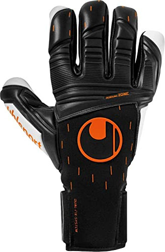 uhlsport Speed Contact ABSOLUTGRIP HN Halb-negativ Torwarthandschuhe Fußball schwarz/weiß/Fluo orange Größe 9