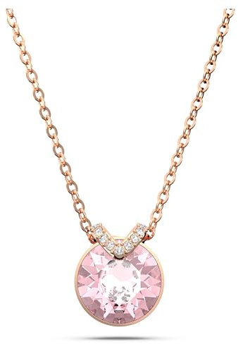 Swarovski Bella V pendant, Round cut, Pink, Rose gold-tone plated