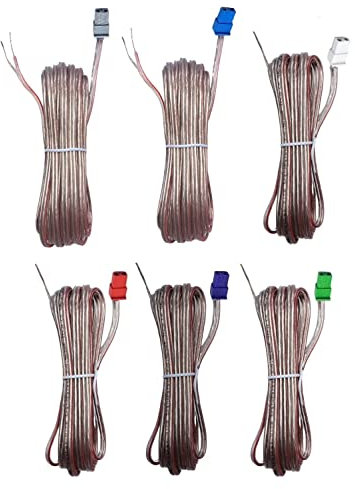 Câbles d'enceintes 6x 2 Pin Speaker Cables Sound Wires Cords Red Gray Compatible With Sony Home Cinema Theater