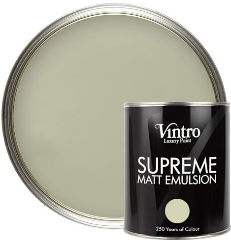 Vintro Luxury Matt Emulsion - Smooth Chalky Finish Multi Surface Paint for Walls, Ceilings, Wood and Metal - 1L (Pale Green - Symphony Green)