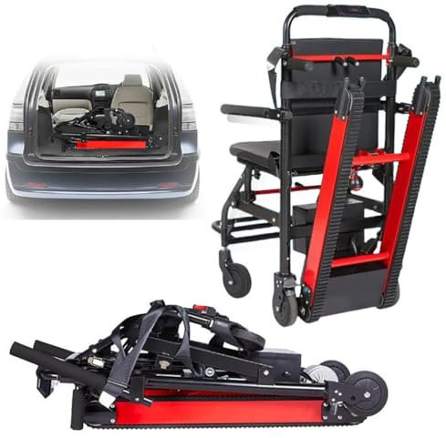 Sube-Escaleras Eléctrico Sobre Orugas,Sube-Escaleras Eléctrico Con Carretilla De Mano,Silla De Ruedas Para Subir Escaleras Para Pacientes De Edad Avanzada,Carga Segura 165 Kg/373 Lbs A