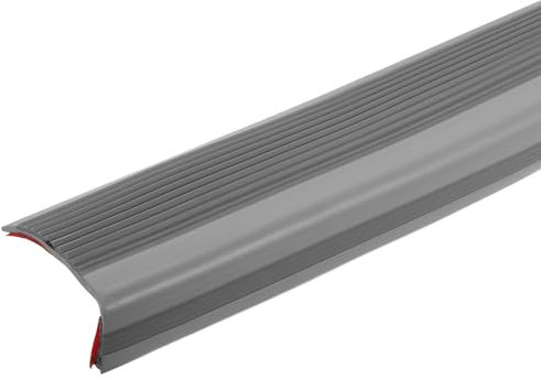 QUARKZMAN Nez de Marche de 5ft, Profilé de Bord de Marche en PVC de 2,5mm Auto-Adhésif, Protecteur de Bords d'Escalier en Forme de L pour Escalier Intérieur et Extérieur, Gris