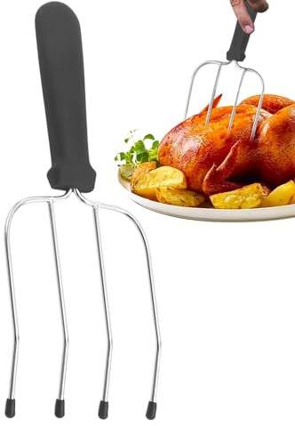 BBQ Fork for Grill, Meat Grilling Fork Cooking Fork, Non-Slip Turkey Forks, Camping BBQ Tools, Rotisserie Forks Replacement for Home Kitchen