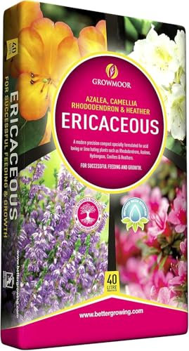 Azalea,Camellia,Rhododendron & Heater Ericaceous Compost, Gardening Compost for Outdoor and Indoor Planting, Small to Large Plants (40L)