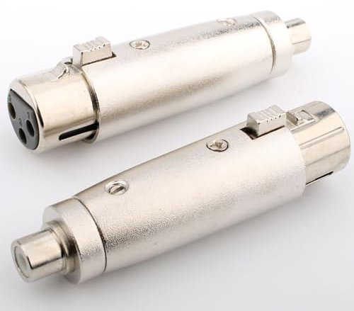 VISSQH 2 pcs 3-Pin XLR plug To RCA Adapter XLR Microphone Connectors Audio Socket 3 Pin Panel Mount Microphone Cable Plug for Microphones,Amplifiers,etc.