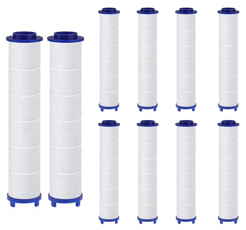 10 stycken PP-bomullsfilter för duschhuvud avlägsnande av klorrester, filtrerad sedimentpatron, 9,5 x 2 cm duschhuvudfilter, sedimentpatron filtrerad, universell ren vattenkärna (9,5 x 2 cm)