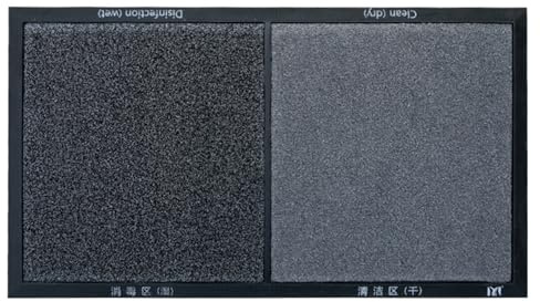 Tappetino per la pulizia delle scarpe, 45 x 80 cm, 2 comparazioni, tappetino per scarpe da ingresso lavabile e riutilizzabile in fibra di polipropilene con fondo in gomma antiscivolo per la casa