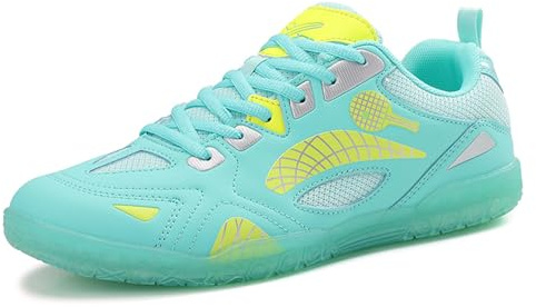 sekiueo Scarpe da Ping Pong da Uomo E da Donna Scarpe da Badminton Leggere E Antiscivolo per Campi Indoor,Verde,42 EU