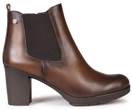 miMaO Botines de tacón ancho con elástico lateral CAMEL, EU 37