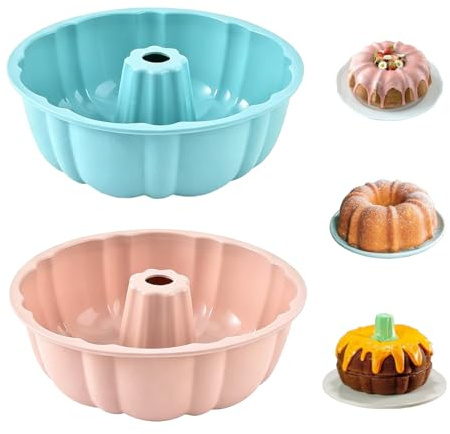 WWYSSZ 2 Piezas Molde Rosco Alto 25cm Molde Silicona Bizcocho Agujero