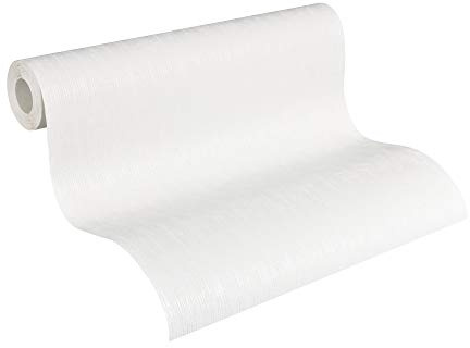 A.S. Création 570215 5702-15 - Carta da parati in tessuto non tessuto verniciabile, 10,05 m x 0,53 m, colore: Bianco