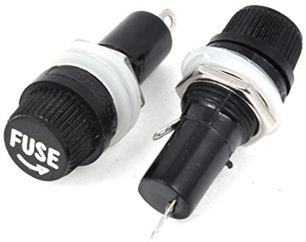 sourcing map 2 pièces AC 125V 15A 250V 10A PCB Fusibles Support pour 5 x 20mm Verre Fusibles