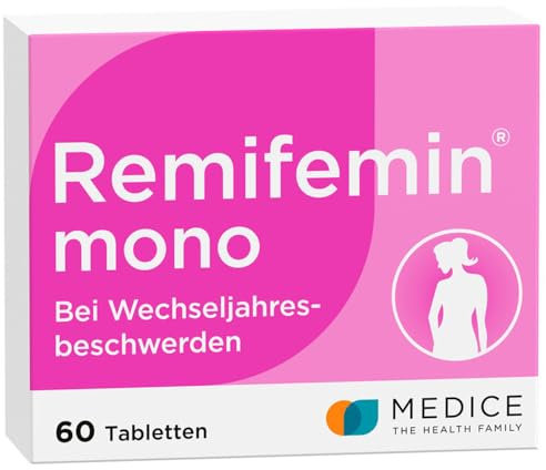 Remifemin mono 60 Tabletten - Medikament für Wechseljahre - bei leichten bis mittleren Wechseljahresbeschwerden - hormonfrei - pflanzliches Arzneimittel