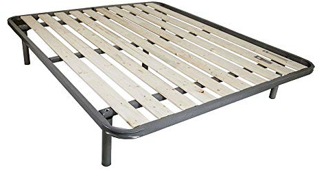 Comprarredo Rete matrimoniale a doghe verticali ortopedica 180 x 200 cm, dotata di Tavole in Legno massello da 9cm, con telaio in metallo, cinque piedi e triplo supporto anche per pesi importanti
