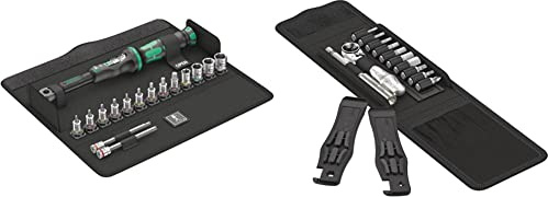 Wera 05004180001 Bicycle Set Torque 1 Fahrrad Drehmomentschlüsselsatz, Schwarz, 16-Teilig & 05004170001 Bicycle Set 1 Fahrrad Werkzeugsatz, Schwarz, 12-Teilig