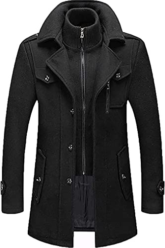 Abrigo Casual De Negocios De Un Solo Pecho For Hombre Abrigo De Lana Ajustado Abrigo De Invierno Grueso De Longitud Media