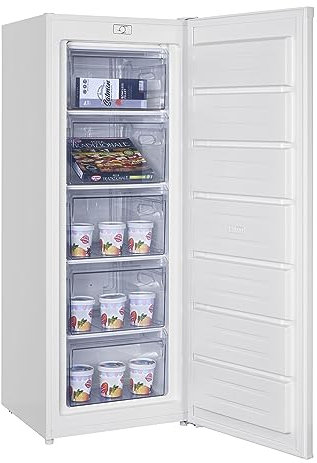 Iceking 142.5cm High, 54.5cm Wide, 168 Litre, 5 Freezer Compartments, Adjustable Feet, Freestanding Manual Frost Freezer - White