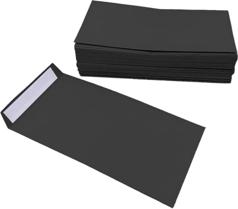XINGSUI 60 Pezzi Buste per Lettere, Nero, Mini Buste, per la casa, ufficio