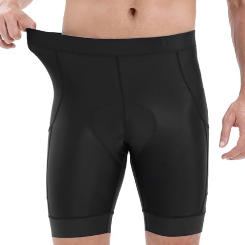 X-TIGER Radlerhose Herren 5D Gepolstert mit 3 Taschen Fahrradhose Herren Radhose Kurz Schnelltrockende Elastische Atmungsaktive