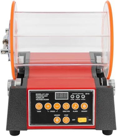 Tamburo di lucidatura per gioielli, 180 W, con display digitale, a barile, rotante, per lucidatura, lucidatrice a tamburo, lucidatrice rotativa