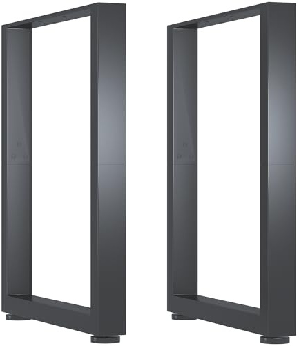 Ronistar Heavy Duty Table Legs Set (2 PCS, 71cm x 60cm) - Industrial Square DIY Furniture Legs for Office Table (Non-Integrated, Packaging Dimensions 64x11x41.4cm, 6.4kg)