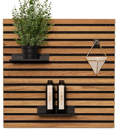 KPA Inventar Akustikpaneele Holz Eiche | Akustikpaneele Garderobe im recycel Polyester | Maße80x60x2 cm | Holzpaneele Wand und Garderobe | Wandpaneele Holz mit 9mm Schallabsorber