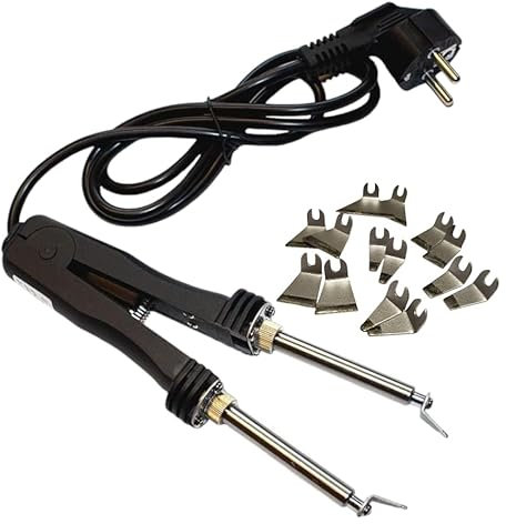 Empotec Soldador de pinza EM-409 + Kit puntas desoldador componentes SMD y chip circuitos integrados estación soldadora desoldadora potencia 48 W tensión 220-240 V doble tubo pinza soldadura