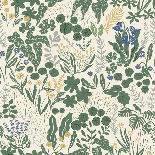 CiCiwind Självhäftande tapet gul tapet 44 cm × 10 m avtagbar möbelfolie självhäftande grå blomma tapeter vattentät vinyl självhäftande film tjock självhäftande tapet självhäftande för vägg möbler