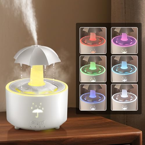 RUIZHI 300ML Luftbefeuchter Kinderzimmer, Regenschirm Luftbefeuchter mit Fernbedienung & Auto Abschaltung, 7-Farben LED Aromatherapie Diffusor für Schlafzimmer Wohnzimmer