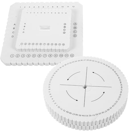 Alipis Juego de Discos para Trenzar Kumihimo de Espuma 4 Piezas 40 y 72 Agujeros Tablero Cuadrado 10X10 CM y 15X15 CM Tablero Redondo 16X16 CM Agujeros Redondos y Cuadrados